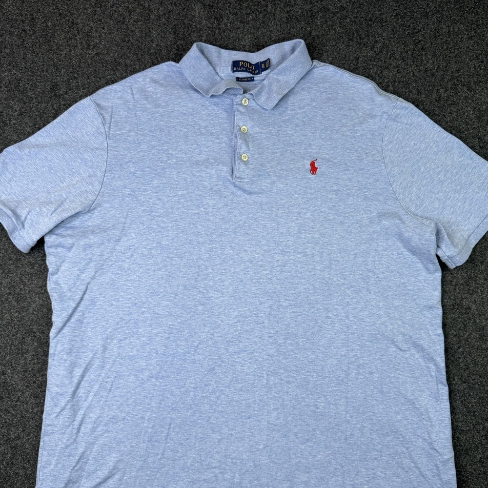 Polo Ralph Lauren Classic Fit Polo Shirt Men's XL Light Blue w/ Red Pony